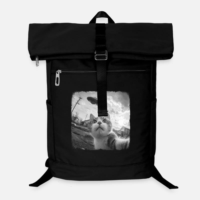 Katze und UFO Laptop-Rucksack 