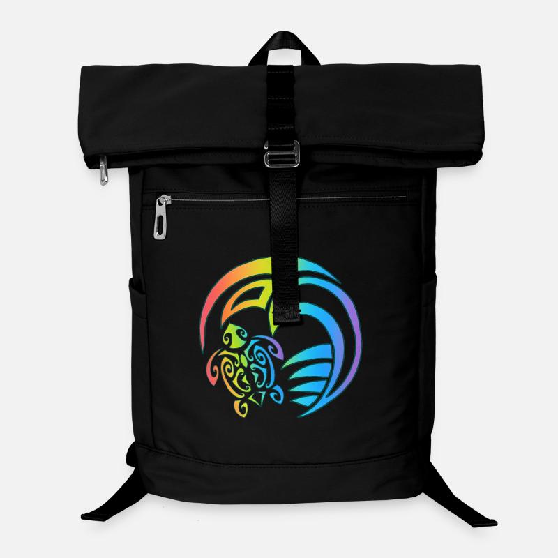 Schildkröte und buntes Meer Laptop-Rucksack 