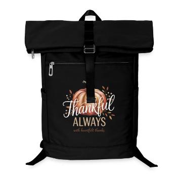 Autumn Pumpkin Grateful Always Design - Laptop Backpack - black - Front