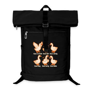 Lustige Gans Cartoon – Witz Wortspiel Humor Gesche - Laptop-Rucksack  - Schwarz - Vorne