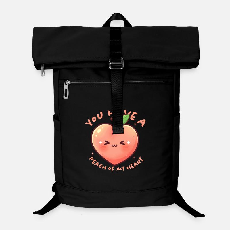 Kawaii Pêche Coeur Salutation Amour Sac à dos ordinateur