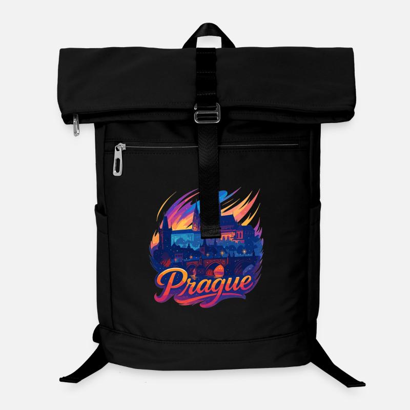 Prague Skyline Color Rush City Czech Republic Gift Laptop Backpack