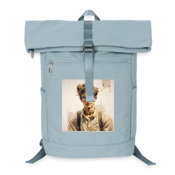 Portrait d’apprenant occasionnel avec des lunettes - Sac à dos ordinateur - bleu glacier - Devant