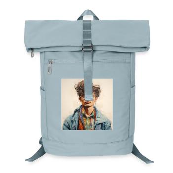 Watercolor Portrait Glasses Jacket - Laptop Backpack - ice blue - Front