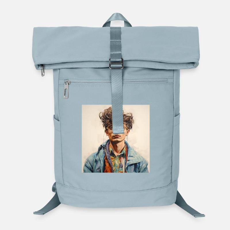 Wasserfarben Porträt Brille Jacke Laptop-Rucksack 
