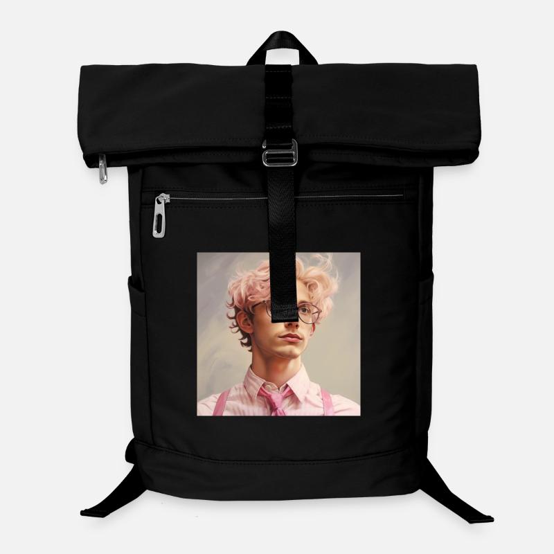 Portrait de héros pastel avec des lunettes Sac à dos ordinateur