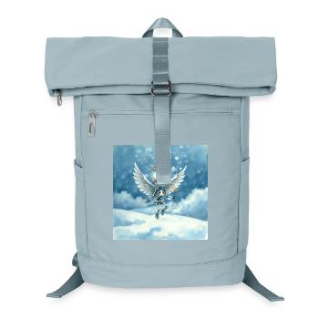 Skelettengel mit Heiligenschein in Wolken - Laptop-Rucksack  - Eisblau - Vorne