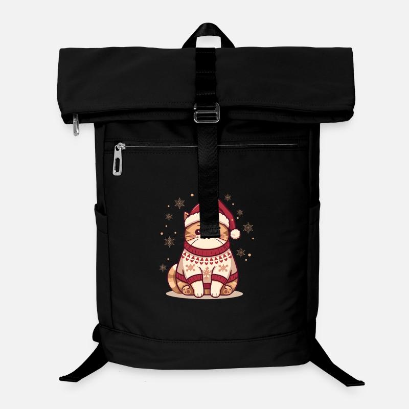 Katze Cozy Christmas Sweater Design Laptop-Rucksack 
