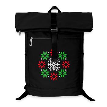 Schneeflocken Muster Weihnachtspullover Schnee - Laptop-Rucksack  - Schwarz - Vorne