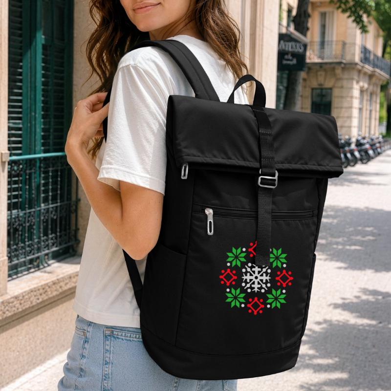 Schneeflocken Muster Weihnachtspullover Schnee Laptop-Rucksack 