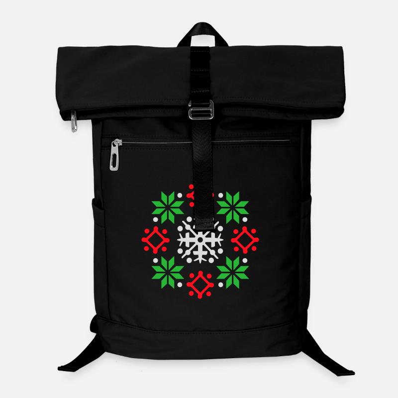 flocons de neige motif Noël pull neige Sac à dos ordinateur