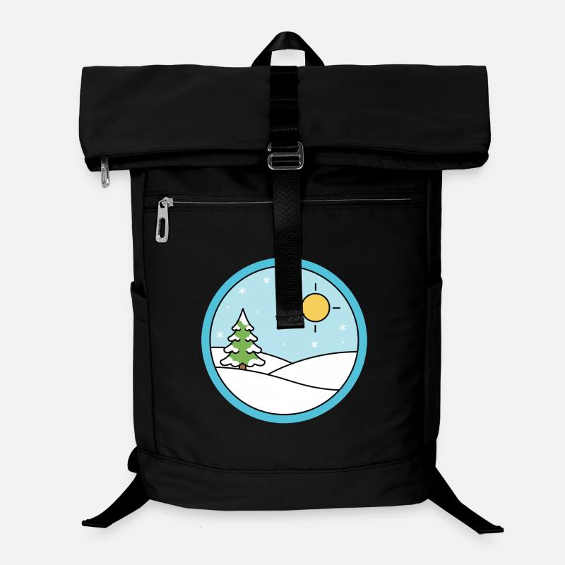 Winterlandschaft mit Schnee und Sonne Laptop-Rucksack 