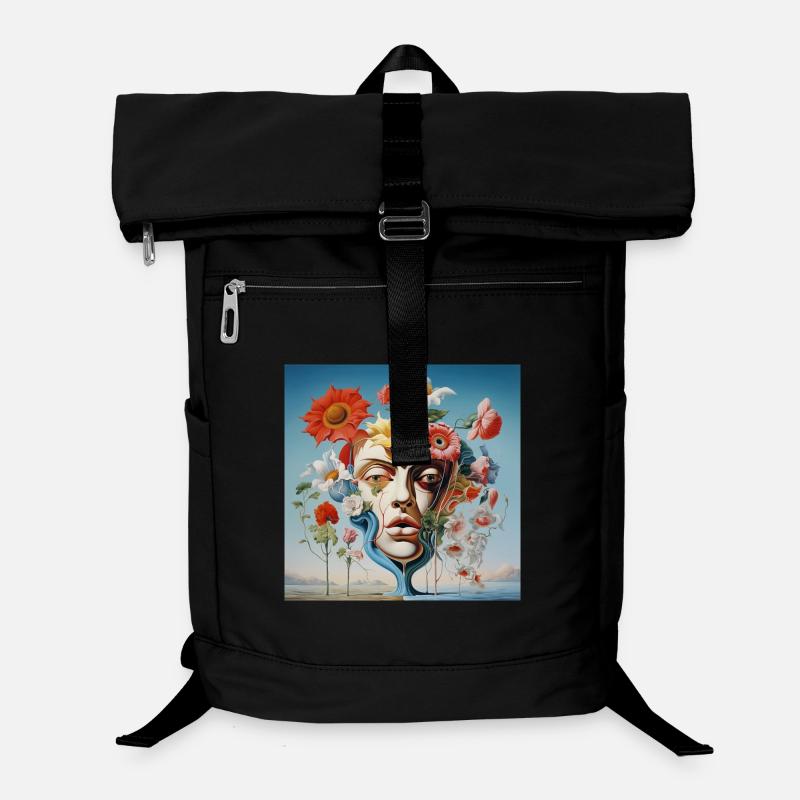 Blumenmaskenporträt Surreal Laptop-Rucksack 
