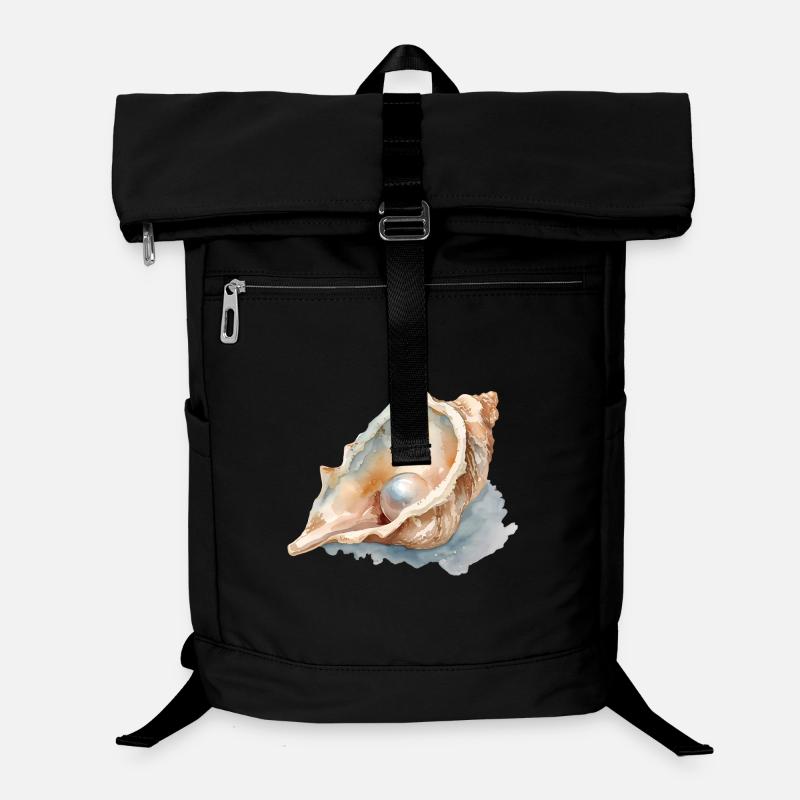 Aquarell Muschel mit Perle Laptop-Rucksack 