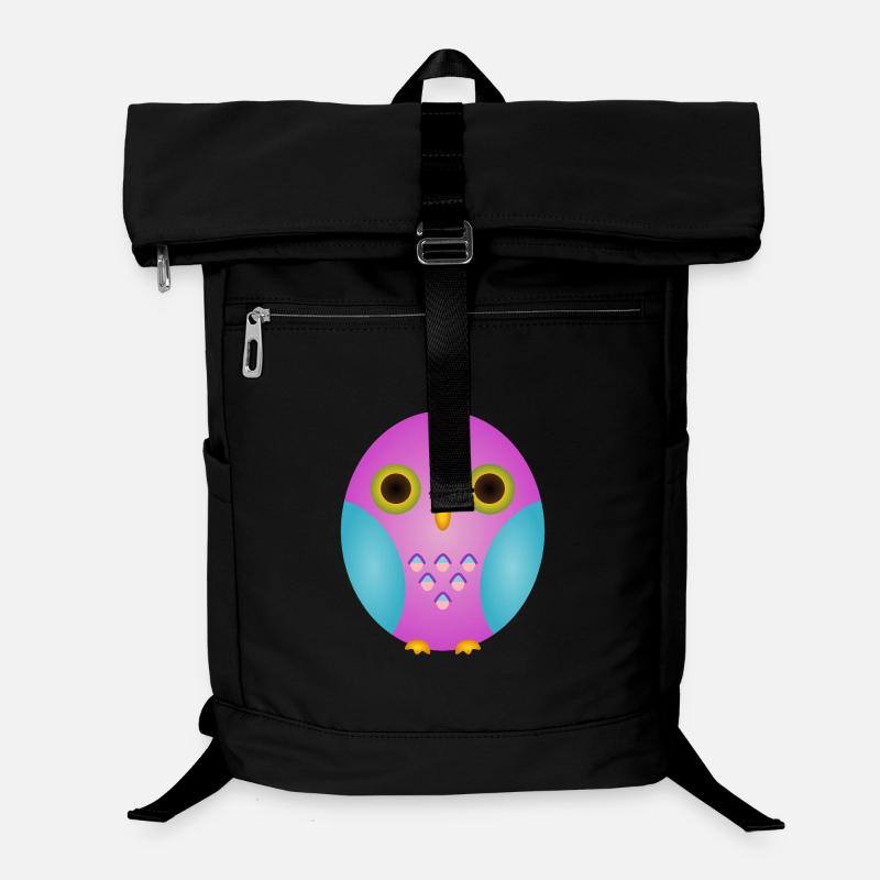 Lavender Owl with Cyan Wings Laptop Backpack