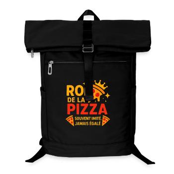König der Pizza gekrönt - Laptop-Rucksack  - Schwarz - Vorne