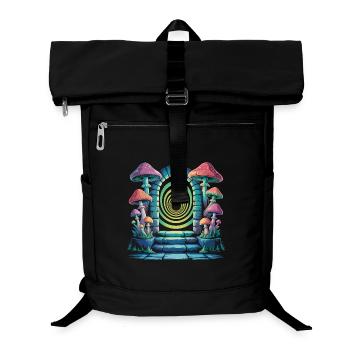 Shroomportal - Cool Funghi Logo - Laptop Backpack - black - Front
