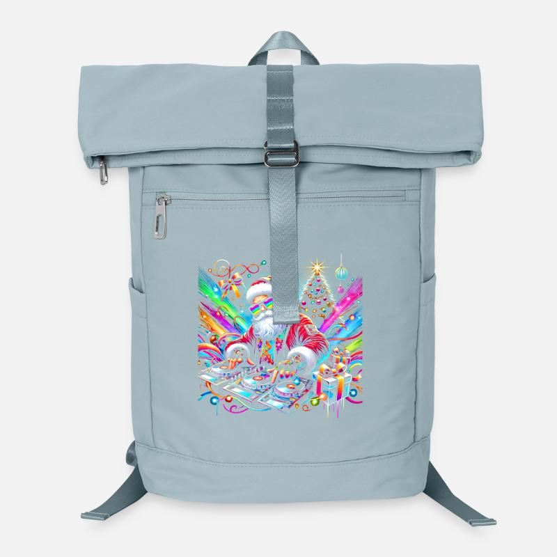 Neon Santa DJ Weihnachtspuls Laptop-Rucksack 