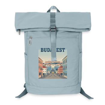 Ville des affiches de voyage vintage de la rivière Tram de Budapest - Sac à dos ordinateur - bleu glacier - Devant