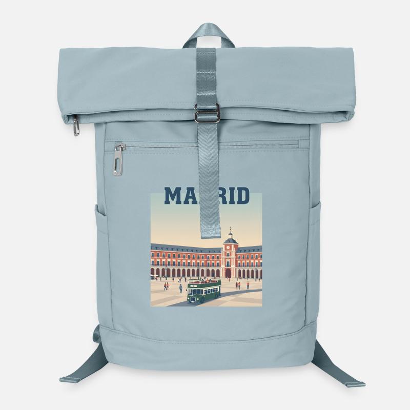 Madrid Plaza Retro-Busszene Laptop-Rucksack 