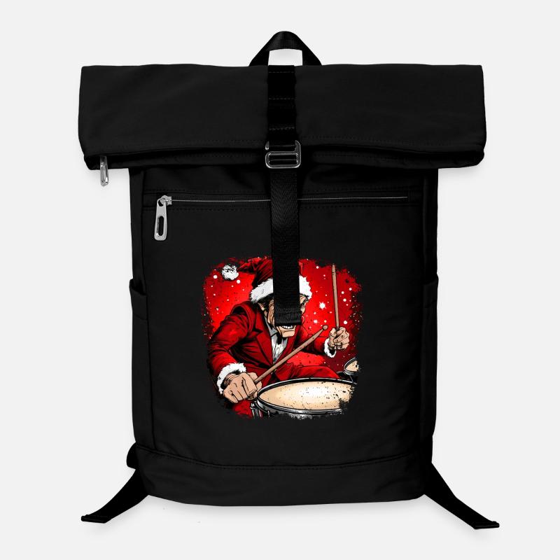 Schlagzeuger Weihnachtsmann Laptop-Rucksack 