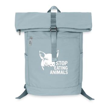 Tierwohl | Schweineprotest Stop Eating Animals - Laptop-Rucksack  - Eisblau - Vorne