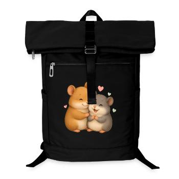 Süße Hamster Liebe – Niedliches Tiermotiv - Laptop-Rucksack  - Schwarz - Vorne