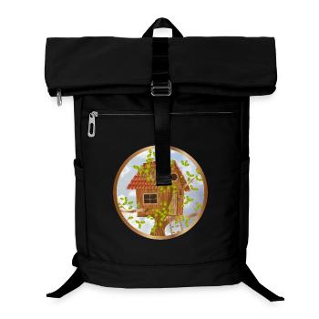 Gemütliches Baumhaus in der Baumkrone - Laptop-Rucksack  - Schwarz - Vorne