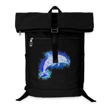 Zentangle-Delfin - Laptop-Rucksack  - Schwarz - Vorne