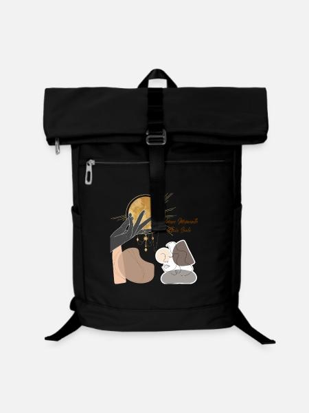 Golden Moment Hand to the Circle of the Sun - Laptop Backpack - black