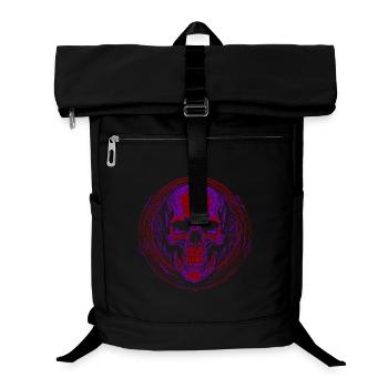 Purpurroter Schädel Mandala - Laptop-Rucksack  - Schwarz - Vorne
