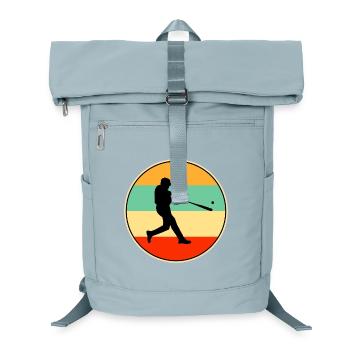 Retro Baseball Silhouette Vintage Sunset Sports - Laptop-Rucksack  - Eisblau - Vorne