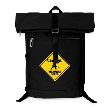 Caution Maximum Speed Eishockey Warnschild - Laptop-Rucksack  - Schwarz - Vorne