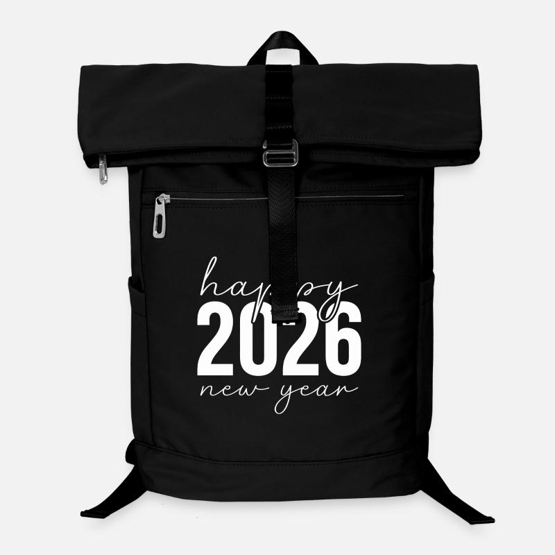Neujahrsjubel 2026 Schriftzug - Laptop-Rucksack  - Schwarz