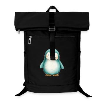 Frosted Penguin – Winterkinderillustration - Laptop-Rucksack  - Schwarz - Vorne
