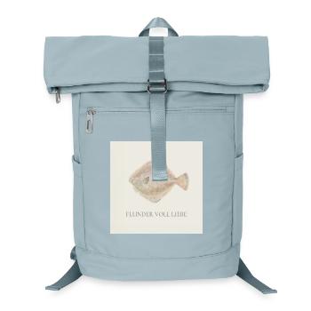 Flunder voll Liebe – Süßer Fisch Spruch - Laptop-Rucksack  - Eisblau - Vorne