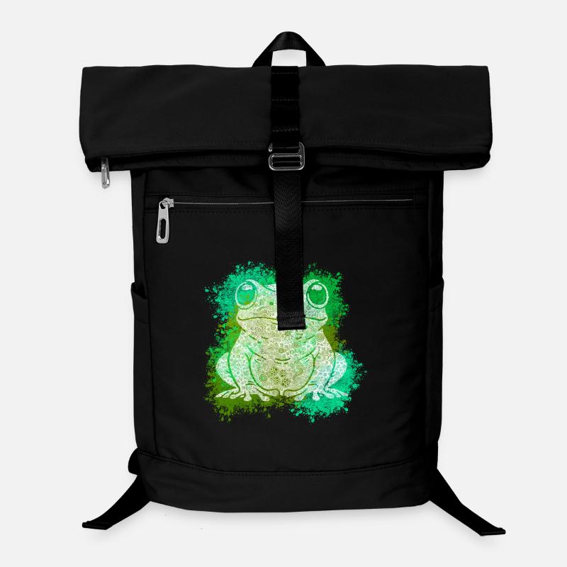 Grenouille Zentangle - Sac à dos ordinateur - noir