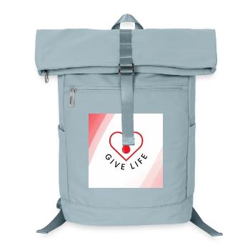 Schenken Sie Leben: Blutspenderherz - Laptop-Rucksack  - Eisblau - Vorne
