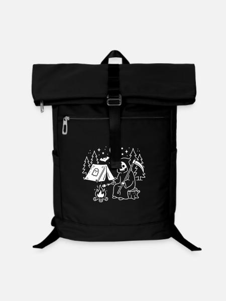Faucheuse nocturne au feu de camp - Sac à dos ordinateur - noir