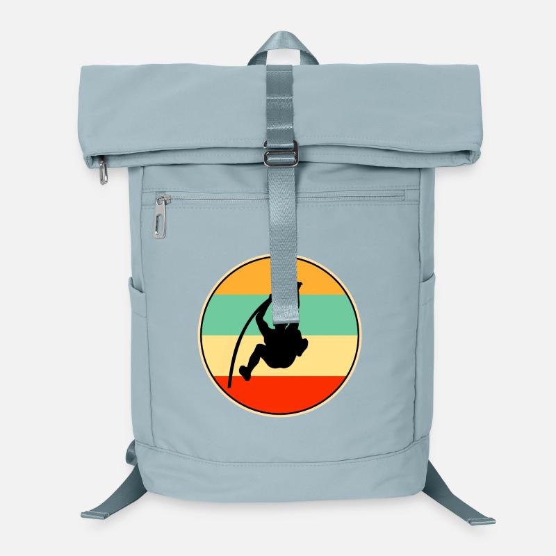 Vintage Pole High Jump Silhouette Retro Sunset Art Laptop Backpack