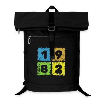 44. Geburtstag Farbige Patches since 02/1982 - Laptop-Rucksack  - Schwarz - Vorne