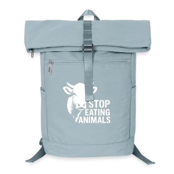 Cow Silhouette Stop Eating Animals - Laptop Backpack - ice blue - Front