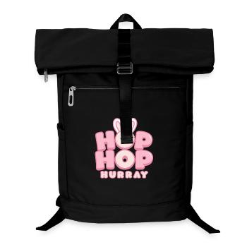 Hop Hop Hourra | Motif de la jolie phrase de lapin - Sac à dos ordinateur - noir - Devant