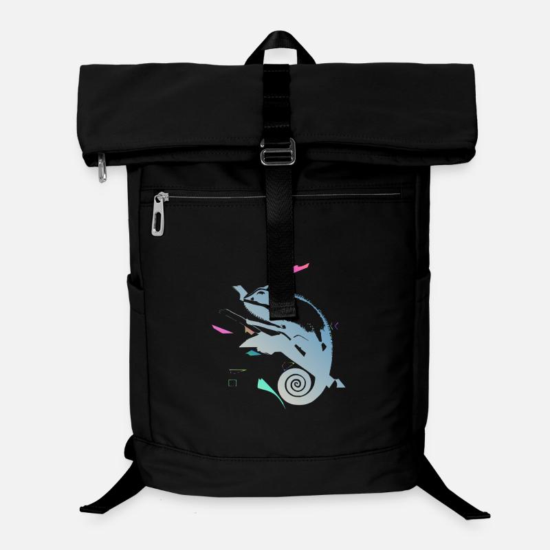 Spiralchamäleon im Neongradienten Laptop-Rucksack 