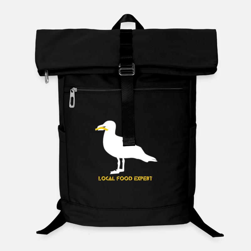 Local Food Expert Seagull - White Laptop Backpack
