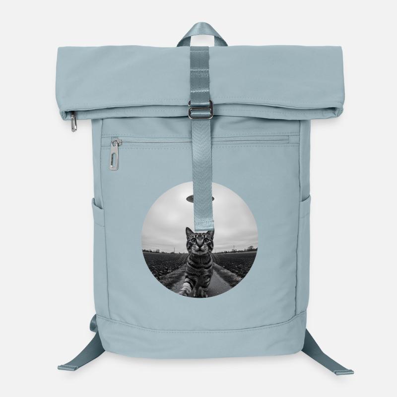 Funny UFO Space Cat Alien Design Laptop Backpack
