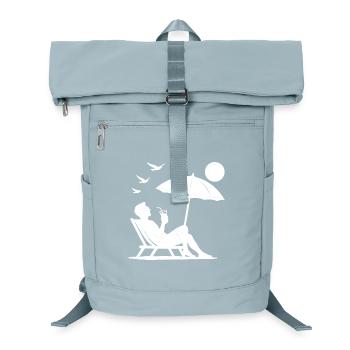 Entspannung im Liegestuhl am Strand - Laptop-Rucksack  - Eisblau - Vorne
