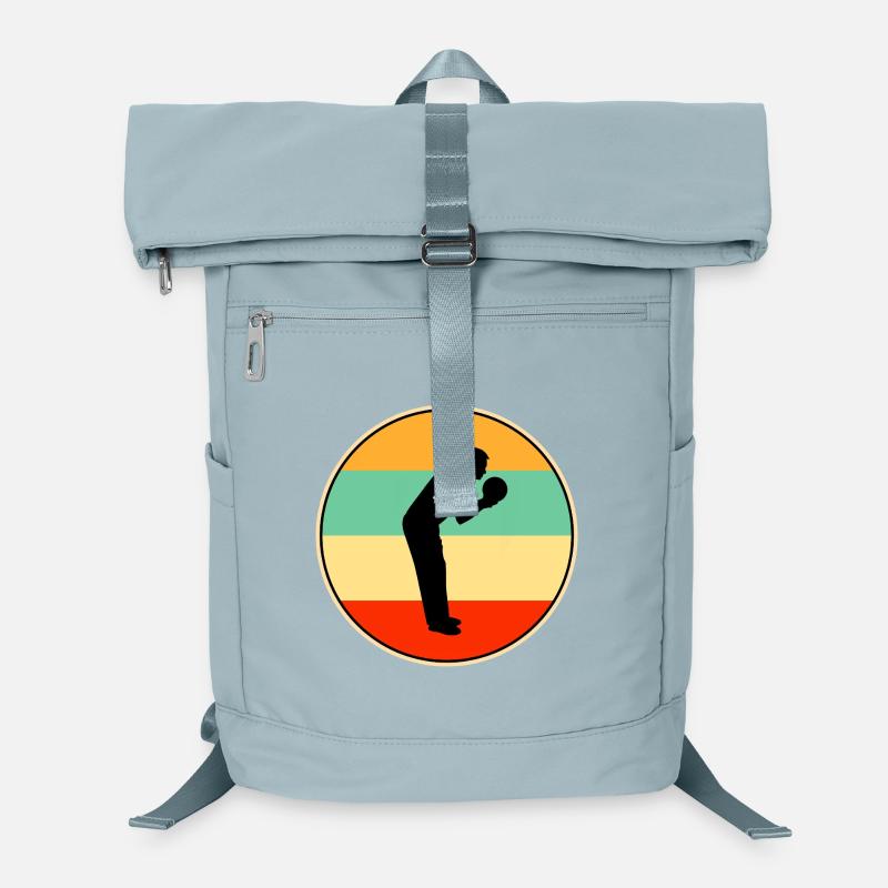 Bowler Retro Silhouette Vintage Sunset Bowling Gif Laptop-Rucksack 