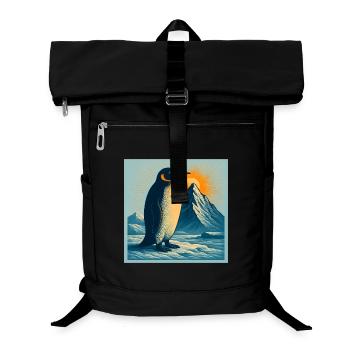 Polarstrand-Pinguin im Sonnenaufgang - Laptop-Rucksack  - Schwarz - Vorne