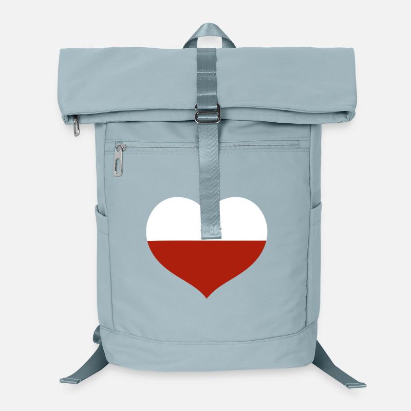 Poland Flag Heart Emblem Laptop Backpack